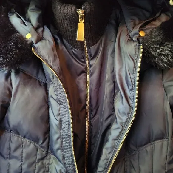 Vince Camuto Faux Fur Trim midweight down coat women XS Winter puffer - Picture 8 of 11